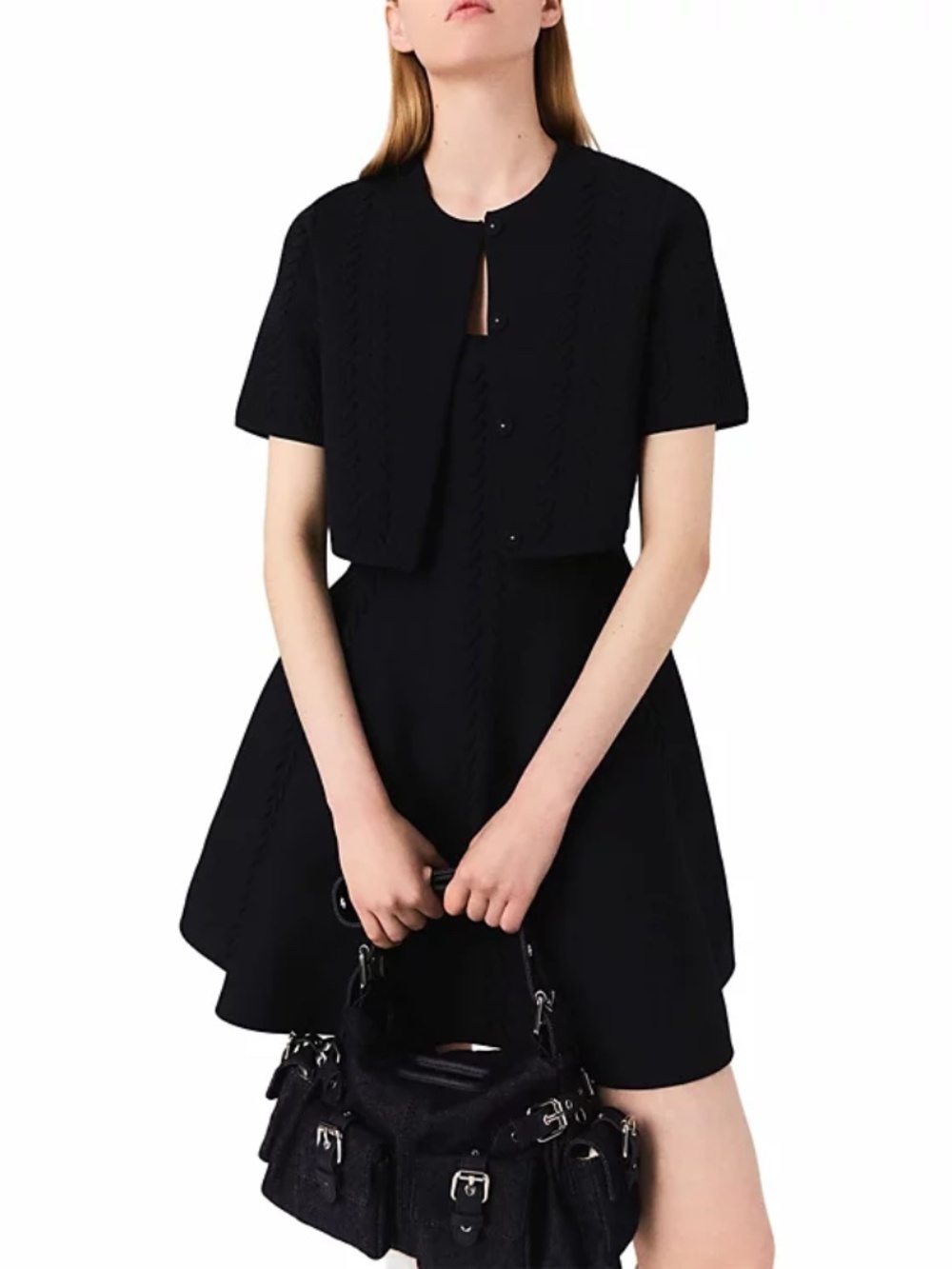 Rorsy Knitted Skater Dress and Morsine Knitted Cropped Cardigan SET